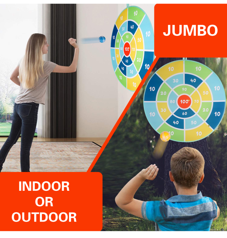 Jumbo Soft Sticky Target games Plate Dart Board Toy Children's Dart Sticky Ball Target Throwing Sticky Ball Toys Giant Safety Darts