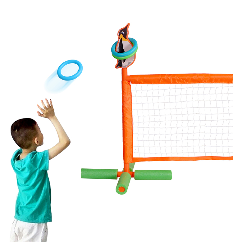 Water Volleyball Game for Kids and Families - Four Net Volleyball Game - Quick to assemble and portable - Water Volleyball   Ring Throw - Water Toy for All Ages, Water Toy Set (4 People)