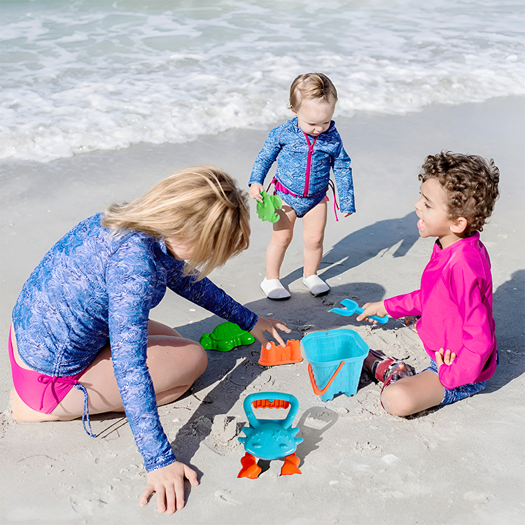 Beach toys, cone buckets, ring throwing children's toys