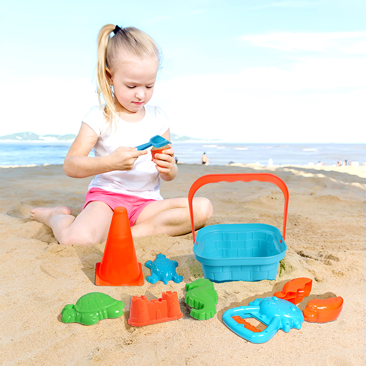 Beach toys, cone buckets, ring throwing children's toys