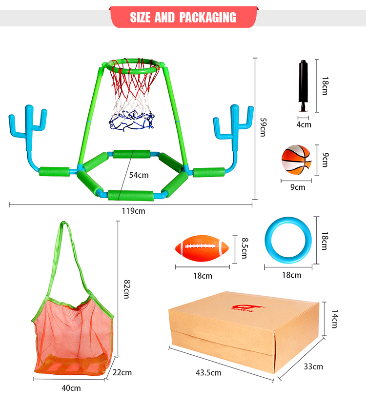 Water basketball, water ring throwing game