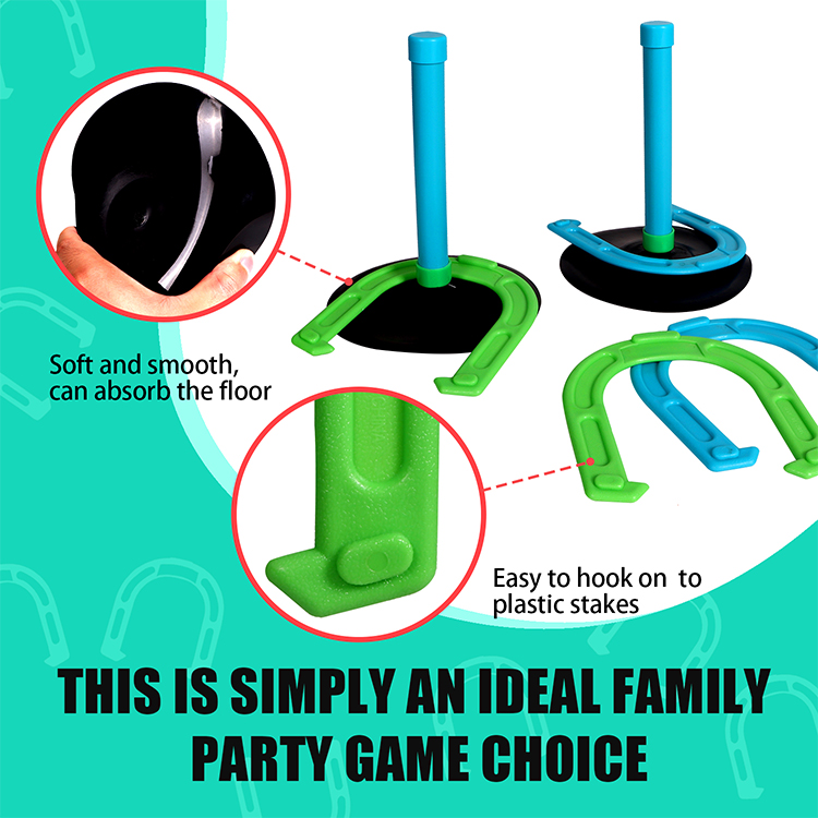 Outdoor Indoor Plastic Horseshoes and Darts Combo Set Lawn Games and Outdoor Games for Kids (Two Fun)