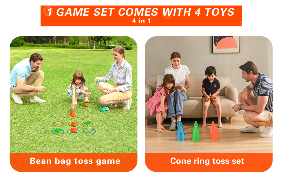 Football Cone Training Set   Throwing Circle   Bean Bag Throwing Game   Hand and Foot Floor Game