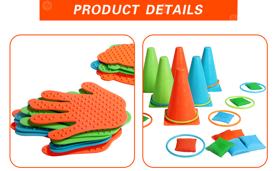 Football Cone Training Set   Throwing Circle   Bean Bag Throwing Game   Hand and Foot Floor Game