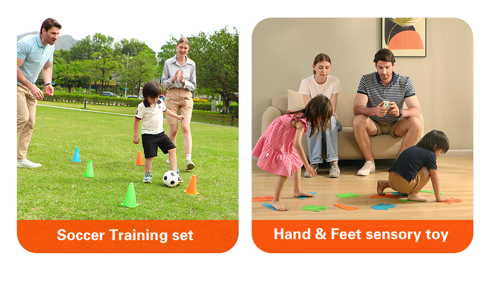 Football Cone Training Set   Throwing Circle   Bean Bag Throwing Game   Hand and Foot Floor Game