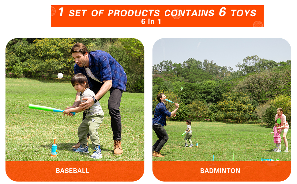 Tackle and throw, hoops and horseshoes   Frisbee   Badminton   Baseball