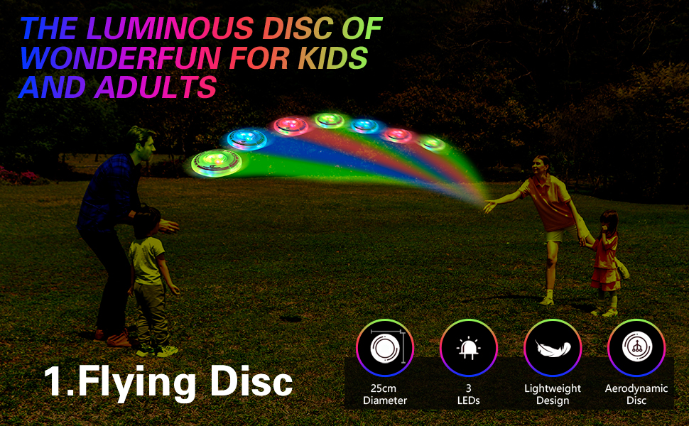 LED Frisbee sports outdoor adult and children game set three colors