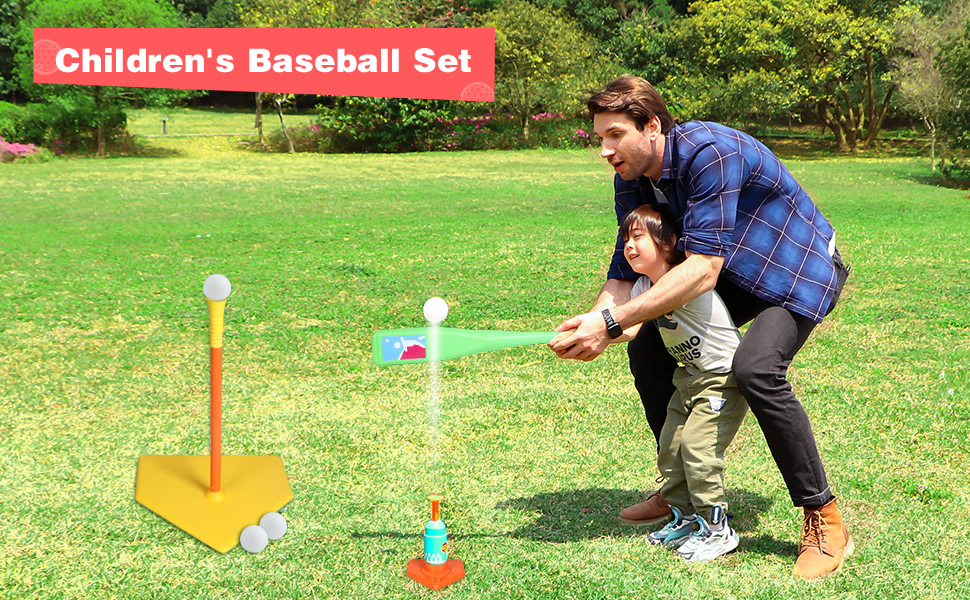 Baseball for kids, baseball launcher, batting tee, outdoor and indoor activities