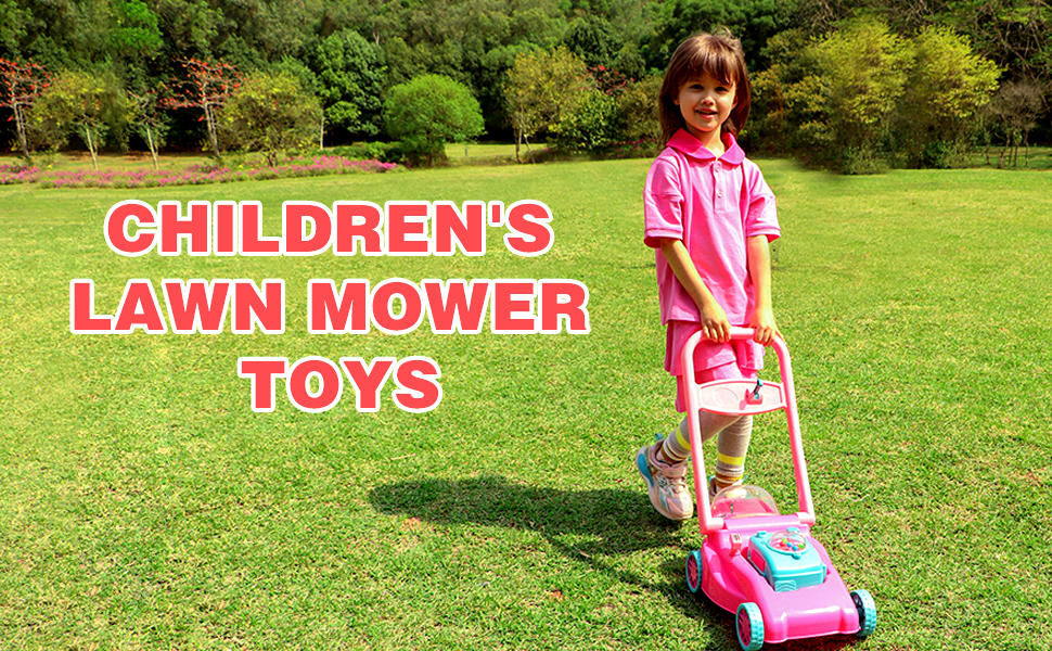 Lawnmower toys for kids, for men and women (pink, green and green)