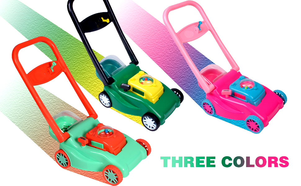 Lawnmower toys for kids, for men and women (pink, green and green)