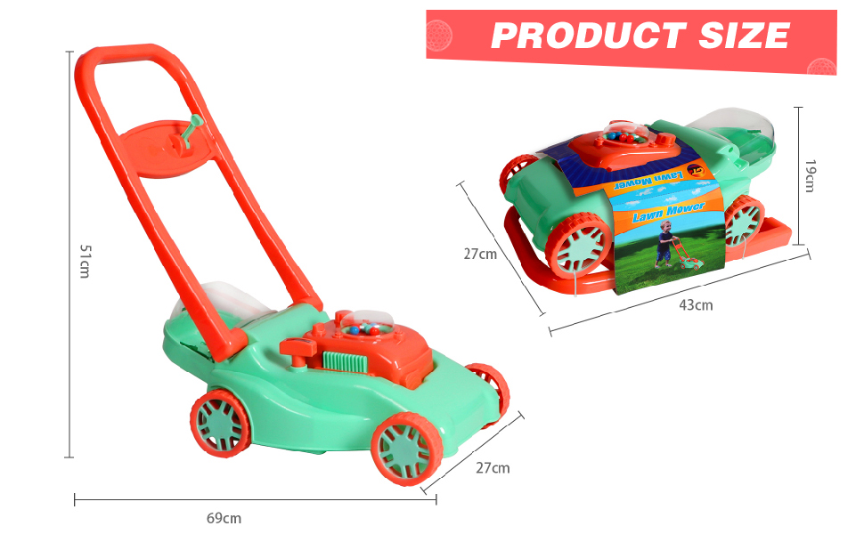 Lawnmower toys for kids, for men and women (pink, green and green)