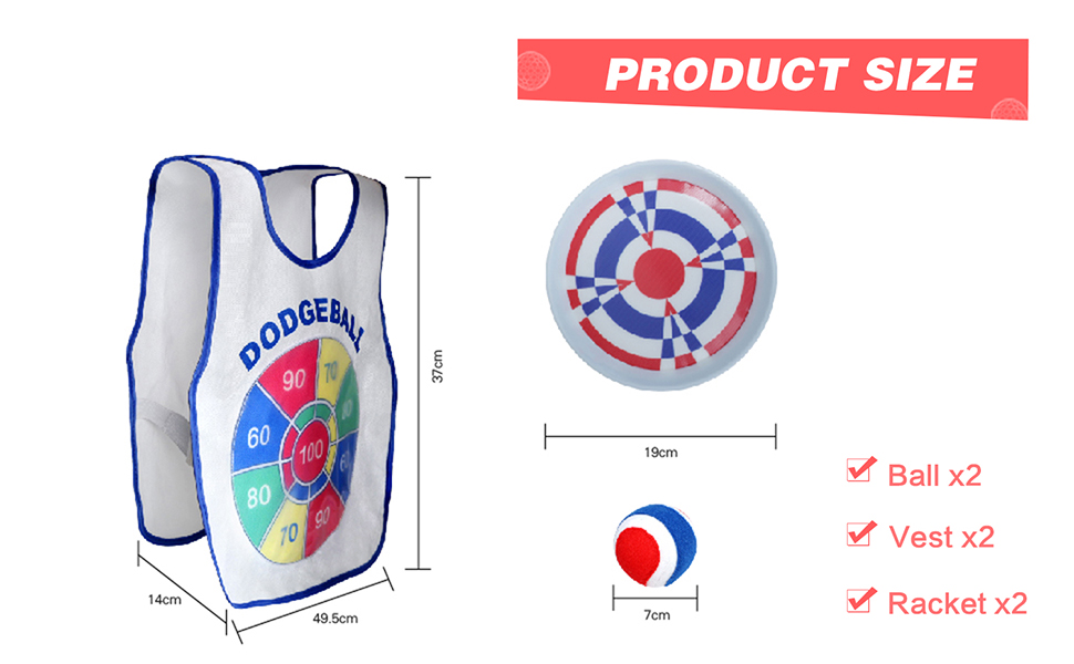 Dodgeball Vest Sticky Jersey Throwing Soft Ball Outdoor Indoor Children's Toy