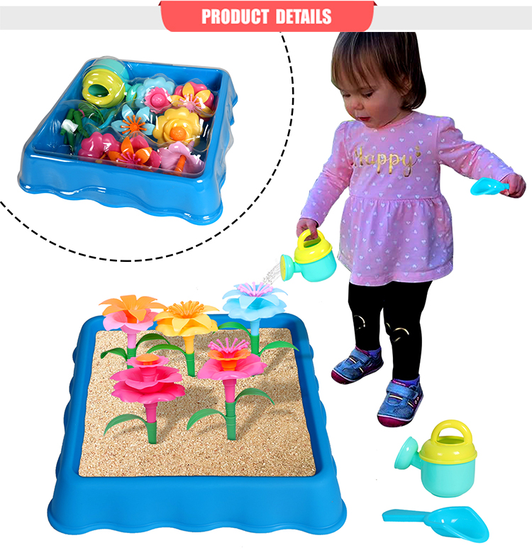 Toddler Toys DIY Flower Stacking Toys, (with kettle shovel)