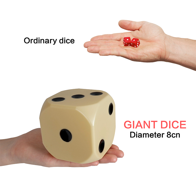 Large dice for yard games, including 6 dice, scoreboard and storage bag, for indoor and outdoor use