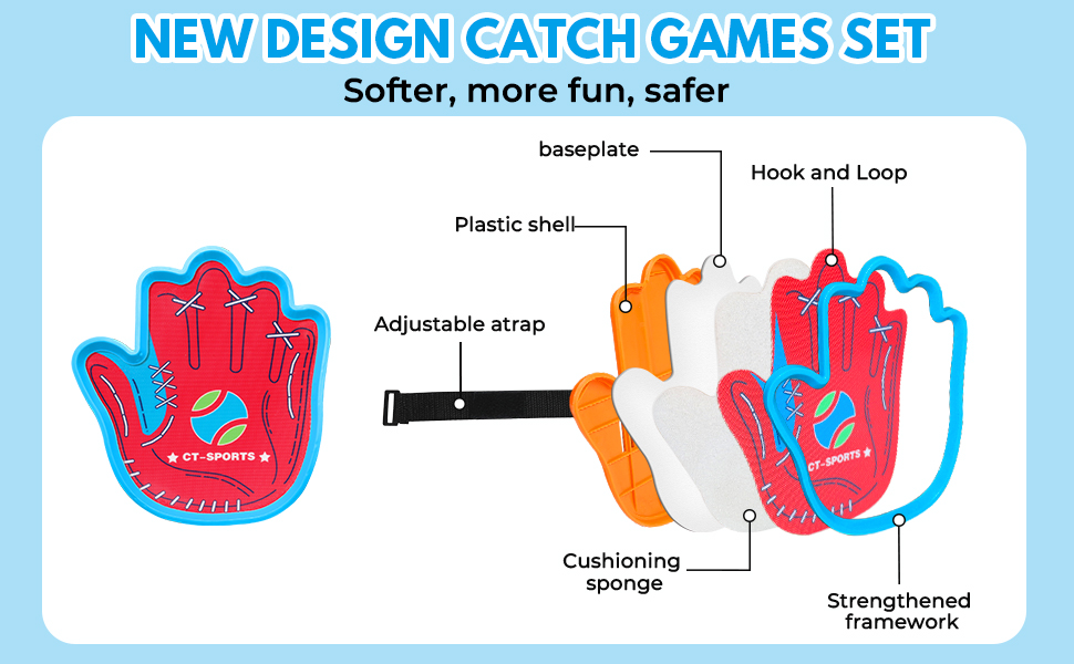 Sticky ball toss and catch game with 4 ball toss and catch sports game.