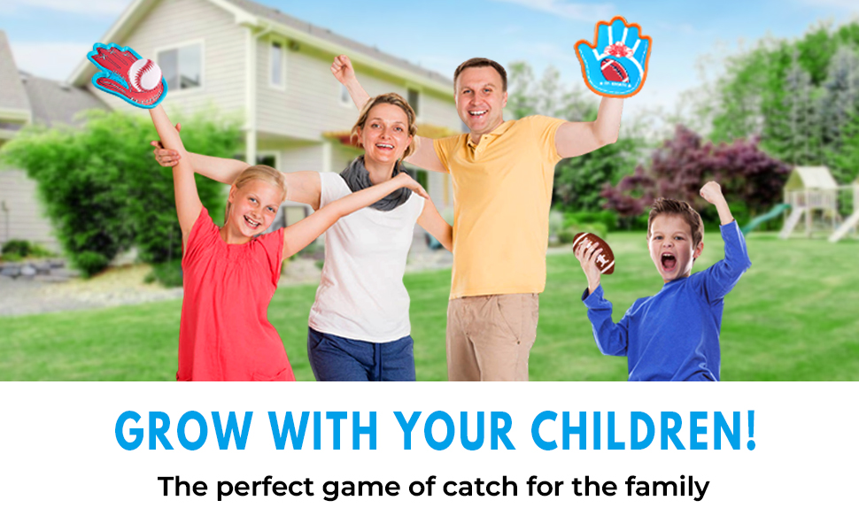 Sticky ball toss and catch game with 4 ball toss and catch sports game.