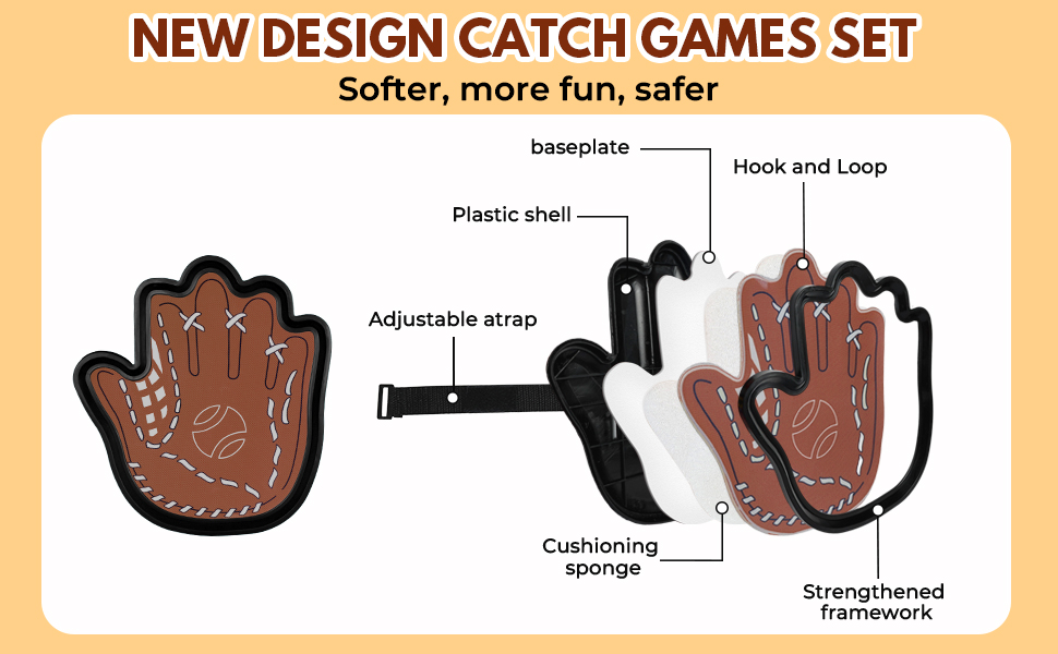 Sticky ball toss and catch game with 2 ball toss and catch sports game.