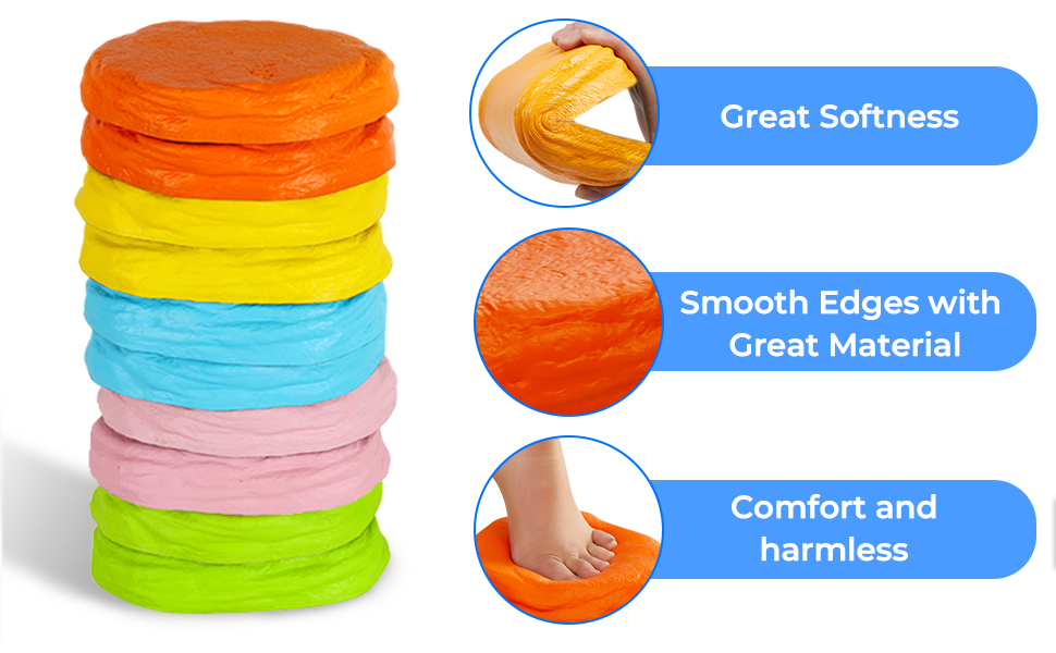 Soft non-slip balancing stepping stones - develop children's balance and coordination and improve motor skills - stepping stones for children, suitable for indoor and outdoor use