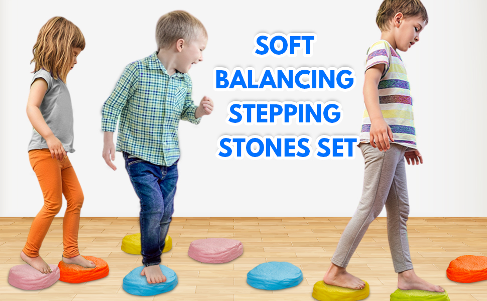 Soft non-slip balancing stepping stones - develop children's balance and coordination and improve motor skills - stepping stones for children, suitable for indoor and outdoor use