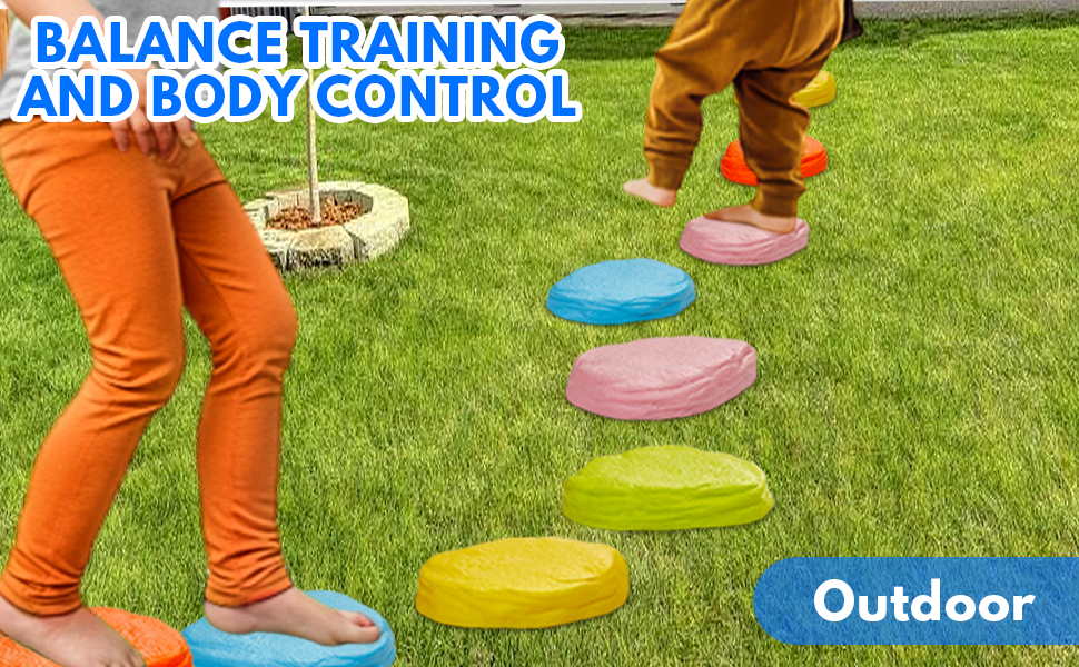 Soft non-slip balancing stepping stones - develop children's balance and coordination and improve motor skills - stepping stones for children, suitable for indoor and outdoor use