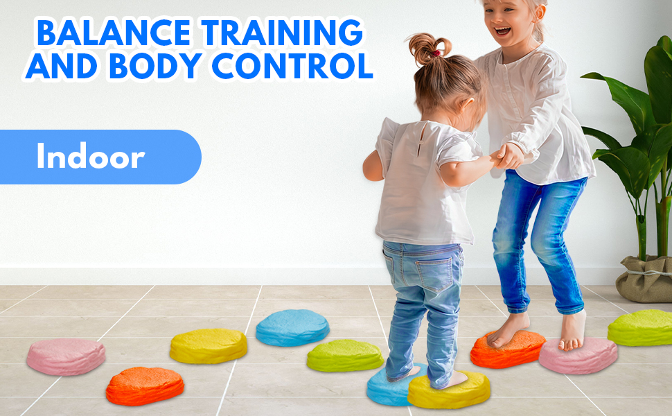 Soft non-slip balancing stepping stones - develop children's balance and coordination and improve motor skills - stepping stones for children, suitable for indoor and outdoor use