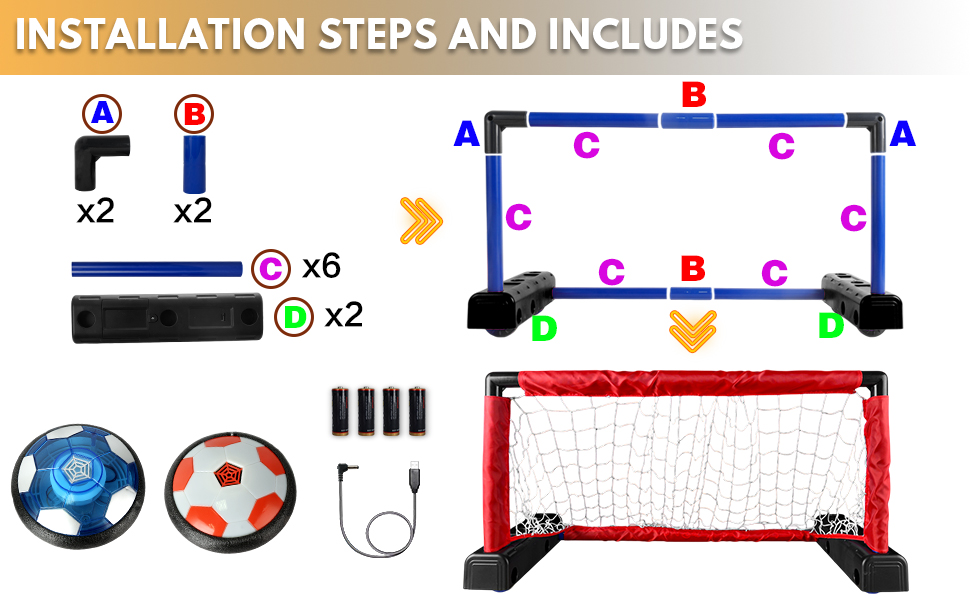 Air powered football, mobile goal, children's training game, cultivate interest, indoor and outdoor.