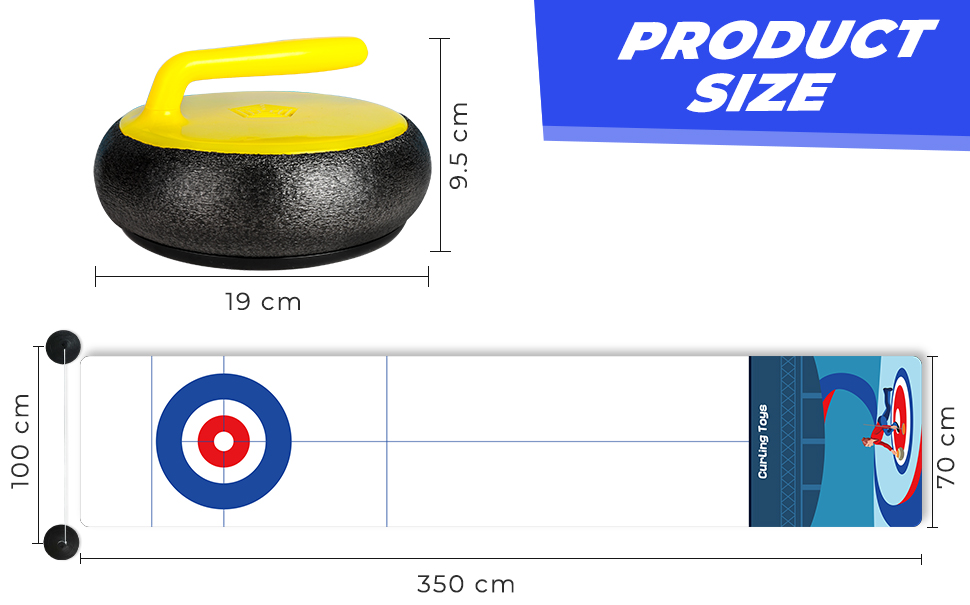 Air powered Curling Set - 6 Curling Stones, Indoor, Fun Family Game for 2 Players, Easy to Set Up