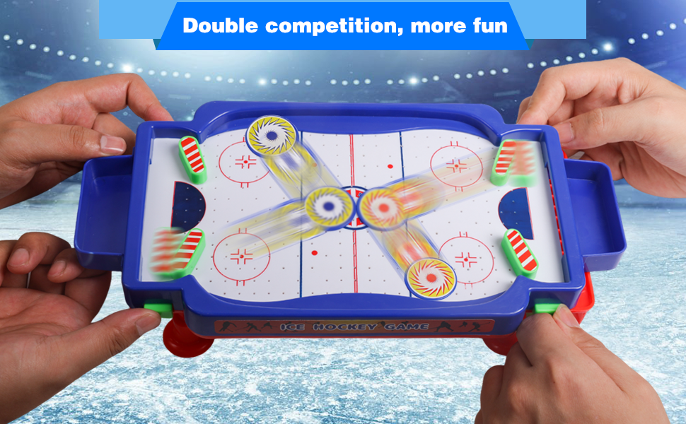 Mini Air Hockey Game Table - Kids/Adults - Tabletop Hockey Game for the Floor, Tabletop or Dorm Room