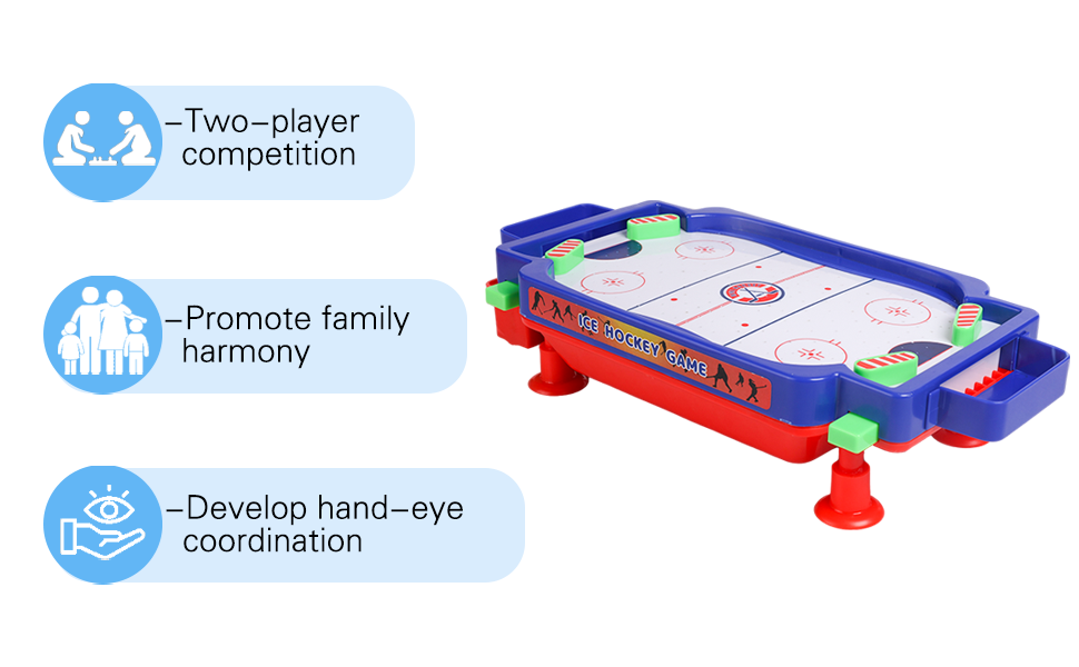 Mini Air Hockey Game Table - Kids/Adults - Tabletop Hockey Game for the Floor, Tabletop or Dorm Room