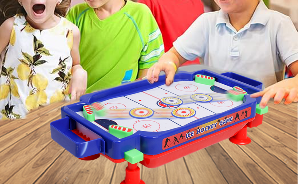 Mini Air Hockey Game Table - Kids/Adults - Tabletop Hockey Game for the Floor, Tabletop or Dorm Room