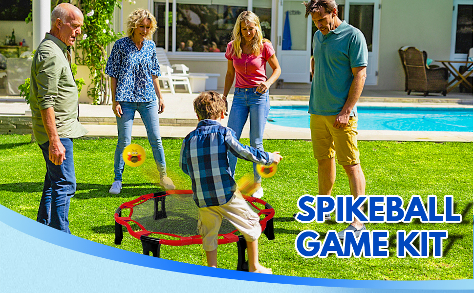 Spikeball Sports and Outdoor Family Games - Includes 3 Balls for Lawn Games