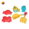 Kids beach toy set with rake and shovel and mesh bag soft plastic