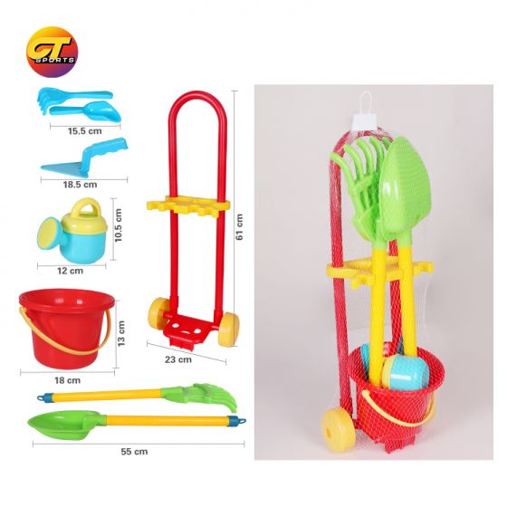 Children's garden and beach play set with removable stand and shovel