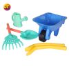 Children's gardening and beach toy set includes wheelbarrow, rake