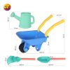 Children's gardening and beach toy set includes wheelbarrow, rake