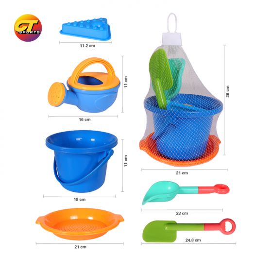 Beach toy set, bucket sieve, spoon, beach bucket, watering can, etc.