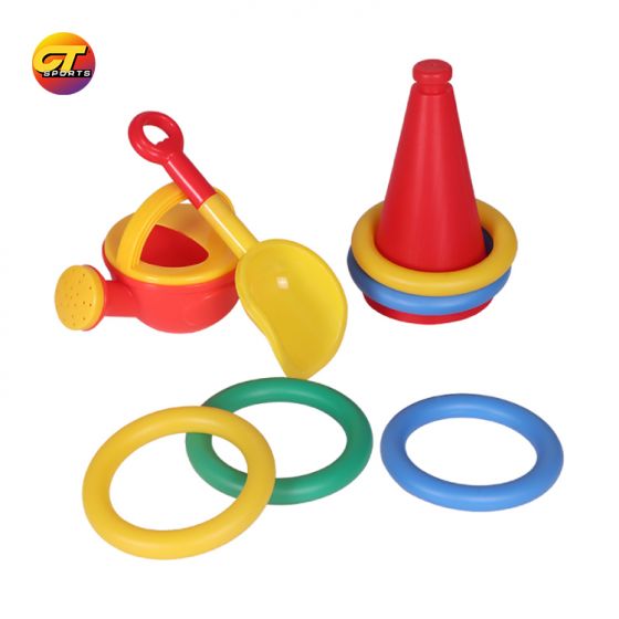 Beach children's plastic toy set, throwing ring, watering can, etc.