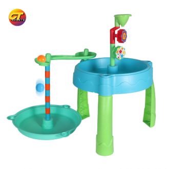 Children's beach table set, including basin, sand table, track, ball, etc.