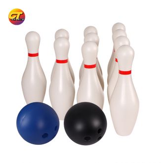 Bowling Toy Set 10 Bottles 2 Balls Children's Sports Game (White)