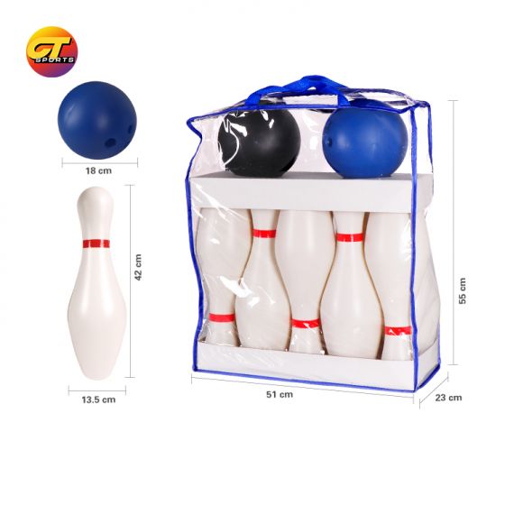 Bowling Toy Set 10 Bottles 2 Balls Children's Sports Game (White)