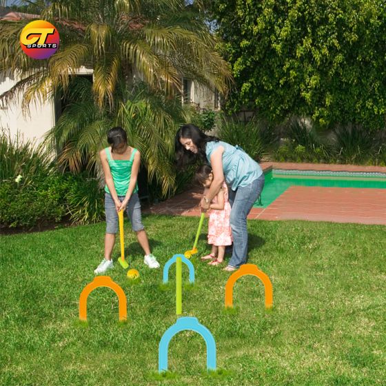 Croquet Game Set for Kids Classic Outdoor Lawn and Party Game