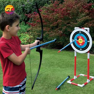 Children's bow and arrow archery toy set standing target outdoor toys