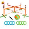 Water Quad Net Volleyball + Ring Toss Game Set for Kids and Family