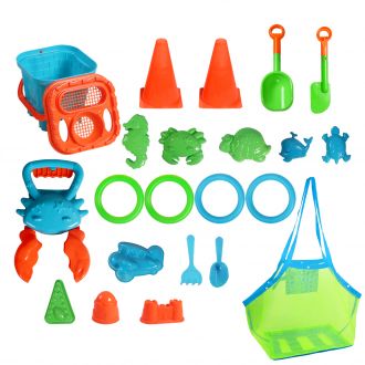 Beach toys, cone buckets, ring throwing children's toys