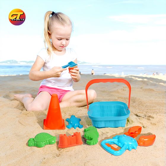 Beach toys, cone buckets, ring throwing children's toys