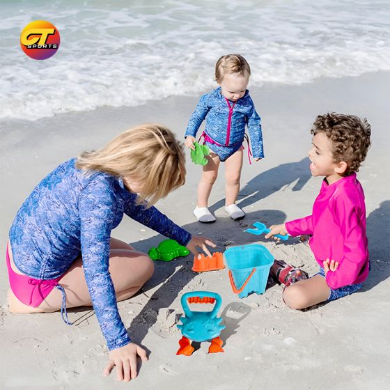 Beach toys, cone buckets, ring throwing children's toys