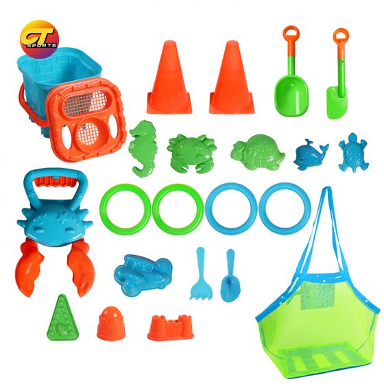 Beach toys, cone buckets, ring throwing children's toys