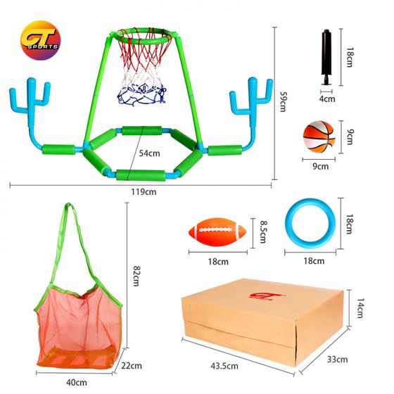 Water basketball, water ring throwing game