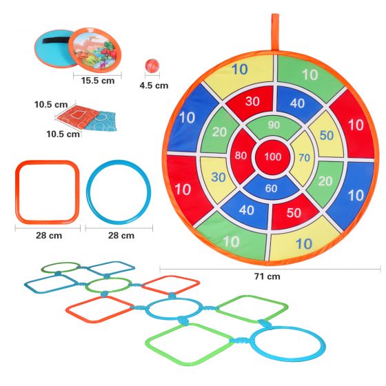 Darts + Throw and Catch + Hopscotch