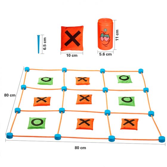 Bean Bag Bottle Throwing Game + Tic-Tac-Toe Throwing Game Set